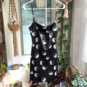 UO Urban Outfitters printed sateen dress in black yin yang